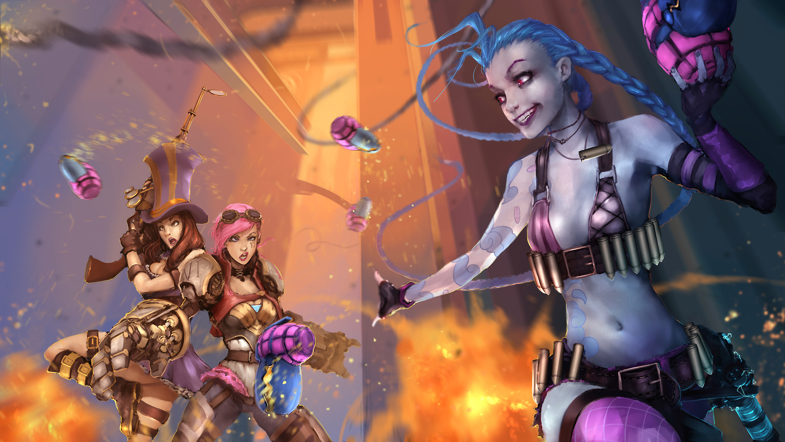 jinx and vi and caitlyn