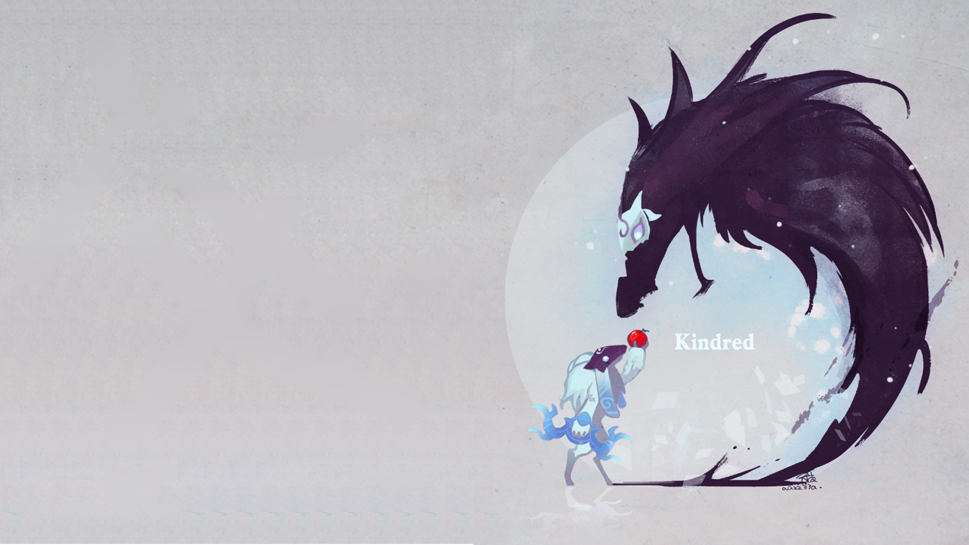 Kindred, minimalist, lol, league, legends, HD phone wallpaper