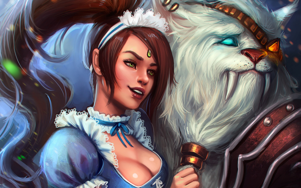French Maid Nidalee And Rengar Lolwallpapers